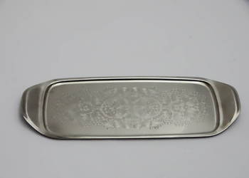 Taca metalowa z grawerem – dekoracyjna, nierdzewna 36 cm × 14 cm