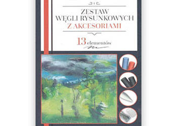 komplet węgli rysunkowych, zestaw węgli kolorowych, artystyczne kredki węgl