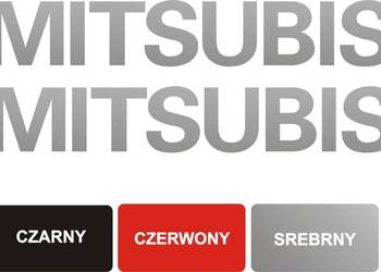 MITSUBISHI 2szt 40x4,5cm srebrne naklejki na samochód