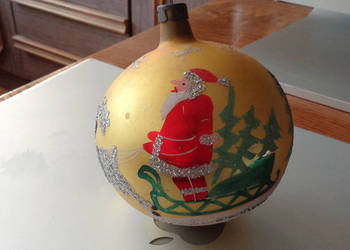 3 stare bombki z mikołajem lata 70-te