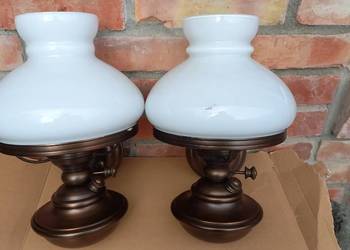 Kinkiet ścienny 2 szt metalowy mosiężny ze szklanymi kloszami Lampki nocne