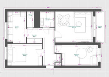 Sprzedaż mieszkania 53.88m2 3 pokojowe Kielce
