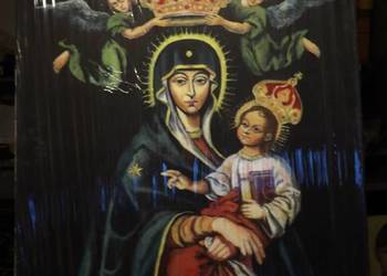 Maryja z dzieciątkiem duży obraz farby olejne na płótnie 130