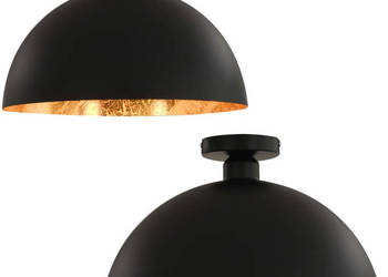 Lampy sufitowe 2 szt. czarno-złote półkoliste E27 WM-50873