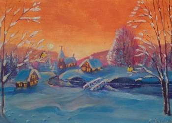 Obraz widoczek zimowy