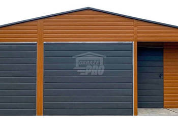 Garaż blaszany 5x9m wnęka 2x brama drzwi okno rynny dach  GP650