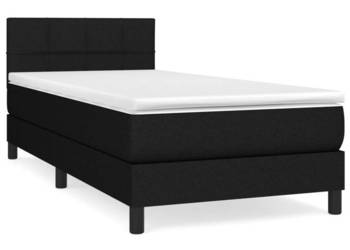 Łóżko z Materacem Kontynentalne Czarne Do Sypialni 90x200 cm WM-3140027