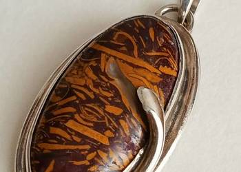 Unikatowy Srebrny Wisior z Jaspisem Mariam | Vintage PRL | Próba 925