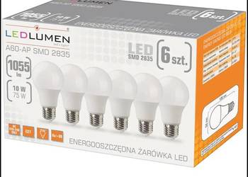 Żarówka LED LEDLUMEN E27 10W = 75W 1055lm ciepła 6szt Promocja!