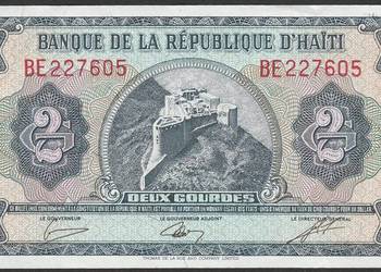 HAITI 2 GOURDES 1992 - STAN BANKOWY UNC