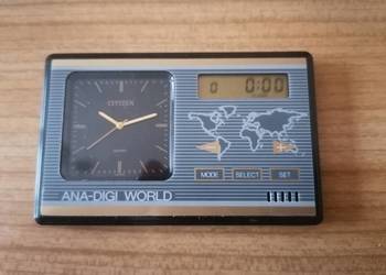 CITIZEN - Analogowo- Cyfrowy Mini Zegar Biurkowy