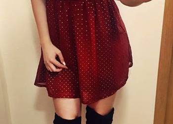 Sukienka STRADIVARIUS bordo 38 M na wesele dżety