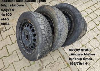 Koła SUZUKI IGNIS fh mh R+ G3X justy felgi stalowa r14 opony