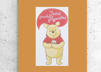 bajkowy plakat A4, Kubuś Puchatek obrazek 21x30, prezent dla przyjaciółki