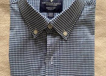 American Eagle outfitters Koszula męska M Classic Fit w drobną kratkę grana
