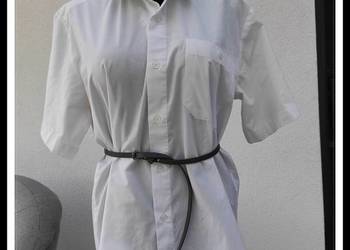 Koszula biała krótki rękaw 44 XXL luźna oversize