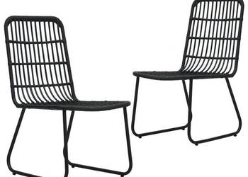 Krzesła ogrodowe 2 szt. polirattan czarne WM-48584