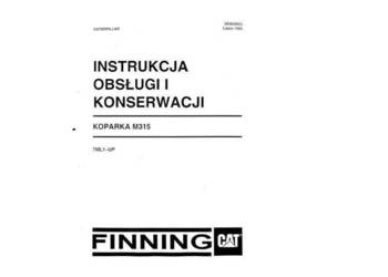 Cat m315 dtr instrukcja obsługi wysyłka ! Caterpillar