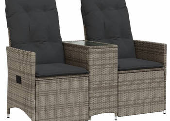Rozkładana sofa ogrodowa dla 2 os. ze stolikiem szara WM-365712