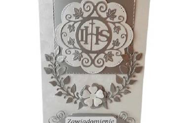 ZAWIADOMIENIA KOMUNIA IHS W SERWETCE C6 SREBRO - SZARY ZAWIADOMIENIA KOMUNIA IHS W SERWETCE C6 SREBRO - SZARY