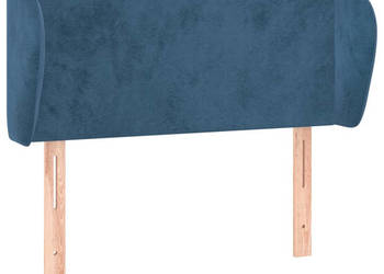 Zagłówek uszak ciemnoniebieski 103x23x78/88 cm aksamitny WM-3116910