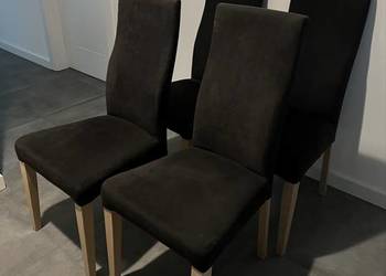 komplet 4 krzeseł tapicerowanych w kolorze czarnym