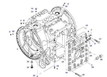 Massey Fergusson Fendt ML260 - obudowa tylnego mostu 934152050040