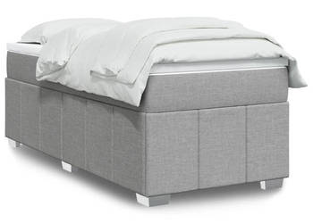 Łóżko kontynentalne z materacem jasnoszare tkanina 80x200 cm WM-3285428