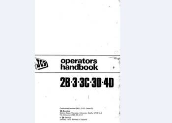 JCB 2D, 2B, 2DS, 3, 3C, 3CS, 3D, 4D, 700 instrukcja obsługi