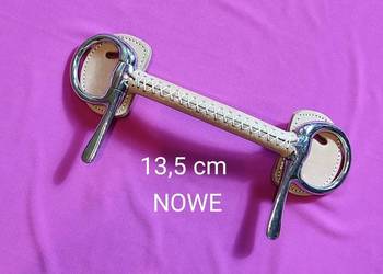 NOWE wędzidło oliwkowe pokryte skórą, proste z półwąsami ProSteel  13,5 cm
