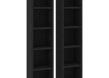 Szafki na płyty CD 2 szt. czarne 21x16x935 cm WM-802697