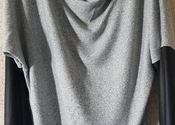 Bluzka sweter sweterek oversize trapezowa dzianina ala skóra