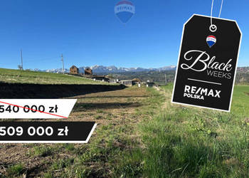 Działka w Rzepiskach z widokiem na Tatry.