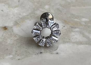 Kolczyk Labret Tytan z Cyrkoniami Koło Słońce Kwiatek ok. 8 mm, 8 mm (16G)