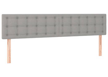 Zagłówek do łóżka z LED jasnoszary 180x5x78/88 cm tkanina WM-3122060