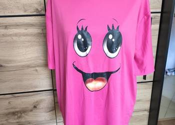 Świetna koszulka t-shirt z motywem buźki róż rozmiar XXL
