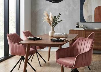 Różowe Krzesło Tapicerowane Alex 360*, Wysyłka 24H, Dostawa 0zł!