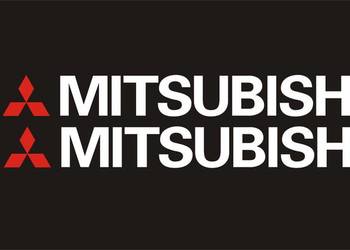 MITSUBISHI 2szt 40x4,5cm białe Naklejki Tuningowe na Samochód
