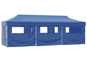 Składany namiot z 8 ścianami bocznymi, 870x291x315 cm, niebieski(44979)