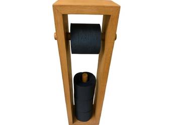 Stojak na papier toaletowy uchwyt drewniany pojemnik 2w1 buk wiele kolorów