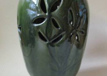 Wazon ceramiczny - szkliwiony, ażurowy / ceramika / szkliwo / wazon