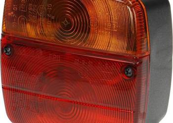 Lampa tylna kwadratowa, prawa, 12/24V, czerwona/pomarańczowa, przykręcana,…