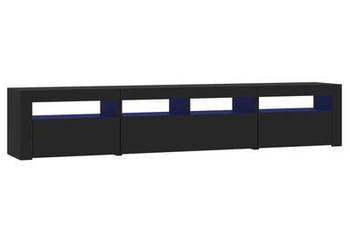 vidaXL Szafka pod TV z oświetleniem LED, czarna, 210x35x40 cm(sku3152731)
