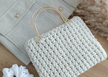 Torebka ze sznurka szydełkowa handmade