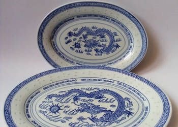 chińska porcelana ryżowa vintage półmiski miski dzbanek filiżanki
