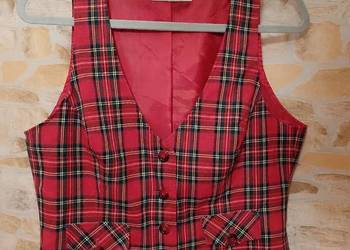 (38/40) (M/L) Heine/Ekskluzywna kamizelka garniturowa w kratę z Londyn