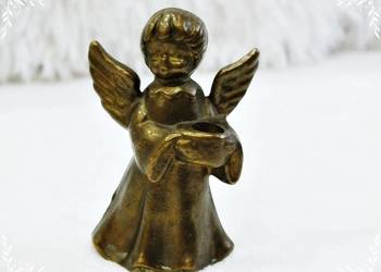 Aniołek stara figurka z mosiądzu 6cm Mosiądz