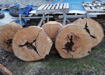 Stolik kawowy blat loft stół plaster dąb 1 metr średnicy