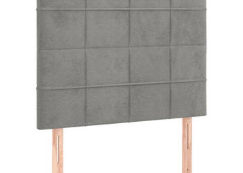 Zagłówek do łóżka z LED jasnoszary 100x5x118/128 cm aksamit WM-3122466