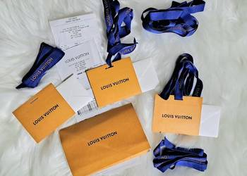 5 wstążek Louis Vuitton +  3 tagi  z listem w kopercie + 1 koperta